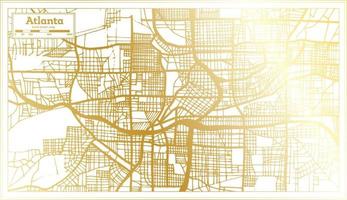 atlanta Georgia Stati Uniti d'America città carta geografica nel retrò stile nel d'oro colore. schema carta geografica. vettore