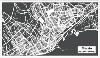 mersin tacchino città carta geografica nel retrò stile. schema carta geografica. vettore