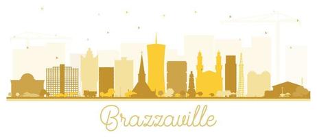 brazzaville repubblica di congo città orizzonte silhouette con d'oro edifici isolato su bianca. vettore