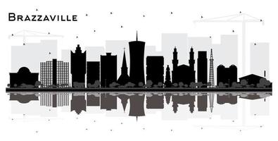 brazzaville repubblica di congo città orizzonte silhouette con nero edifici e riflessi isolato su bianca. vettore