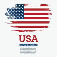 Stati Uniti d'America bandiera con spazzola colpi. vettore