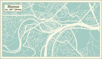 namur città carta geografica nel retrò stile. schema carta geografica. vettore