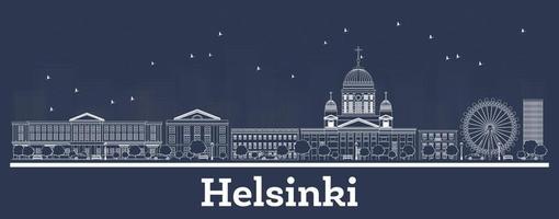 schema Helsinki Finlandia città orizzonte con bianca edifici. vettore