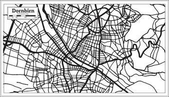 Dornbirn Austria città carta geografica nel nero e bianca colore nel retrò stile. schema carta geografica. vettore