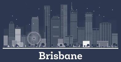 schema Brisbane Australia città orizzonte con bianca edifici. vettore