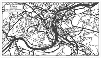 liegi Belgio città carta geografica nel nero e bianca colore. schema carta geografica. vettore