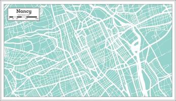 nancy Francia città carta geografica nel retrò stile. schema carta geografica. vettore illustrazione.