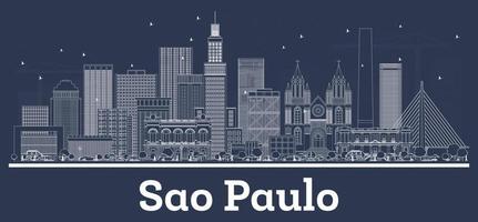 schema sao paulo brasile città orizzonte con bianca edifici. vettore