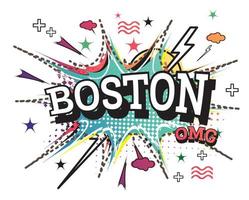 boston comico testo nel pop arte stile isolato su bianca sfondo. vettore