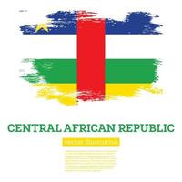 centrale africano repubblica bandiera con spazzola colpi. indipendenza giorno. vettore