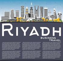 riyadh Arabia arabia città orizzonte con colore edifici, blu cielo e copia spazio. vettore