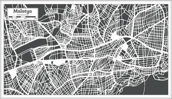 Malatya tacchino città carta geografica nel retrò stile. schema carta geografica. vettore