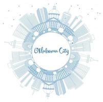 schema Oklahoma città orizzonte con blu edifici e copia spazio. vettore