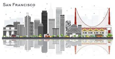 san Francisco Stati Uniti d'America città orizzonte con grigio edifici isolato su bianca. vettore