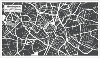 Birmingham grande Gran Bretagna città carta geografica nel nero e bianca colore nel retrò stile. schema carta geografica. vettore