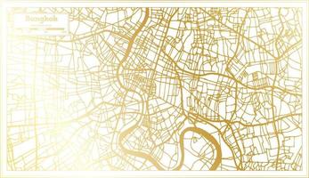 bangkok Tailandia città carta geografica nel retrò stile nel d'oro colore. schema carta geografica. vettore