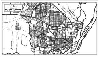 Juba Sud Sudan città carta geografica nel retrò stile. schema carta geografica. vettore