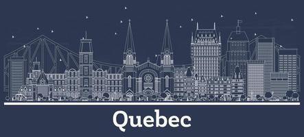 schema quebec Canada città orizzonte con bianca edifici. vettore