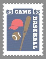 americano gioco, baseball timbro postale o cartoline vettore