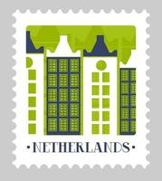 Olanda postale marchio o carta con punto di riferimento vettore