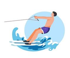 scia pattinando o acqua sciare estate attività vettore