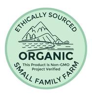eticamente di provenienza biologico piccolo famiglia azienda agricola etichetta vettore
