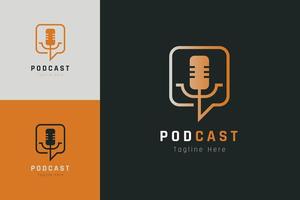 impostato di Podcast microfono logo vettore design modello con diverso colore stile