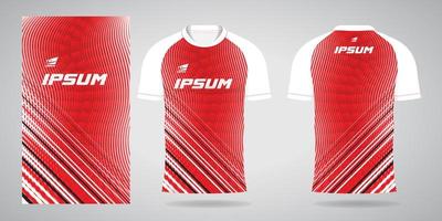 modello di maglia sportiva rossa bianca per uniformi della squadra e design della maglietta da calcio vettore