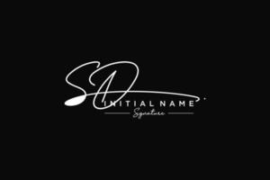 iniziale sd firma logo modello vettore. mano disegnato calligrafia lettering vettore illustrazione.