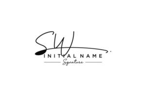 iniziale sw firma logo modello vettore. mano disegnato calligrafia lettering vettore illustrazione.