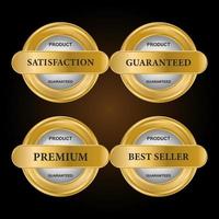 lusso oro badge e etichette premio qualità Prodotto. vettore illustrazione