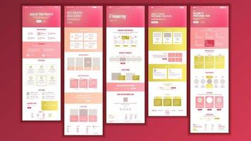 ragnatela pagina design vettore. sito web attività commerciale realtà. shopping in linea luogo schema modello. informatica lunedì. pianificazione strategia. investire conferenza. illustrazione vettore