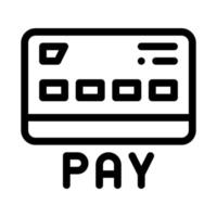 webshop pagamento carta icona vettore schema illustrazione