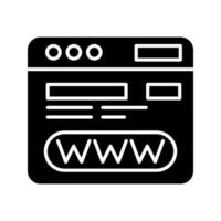 icona nera del glifo del browser vettore