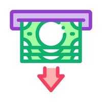 ricevente i soldi a partire dal ATM icona vettore schema illustrazione