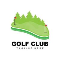 golf palla logo, vettore bastone golf. all'aperto gli sport gioco, disciplina disegno, icona modello