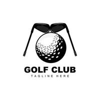 golf palla logo, vettore bastone golf. all'aperto gli sport gioco, disciplina disegno, icona modello