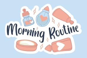 mattina routine, pelle cura e bellezza prodotti vettore