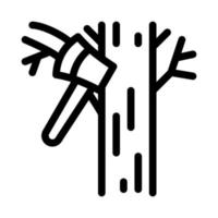albero ascia icona vettore schema illustrazione