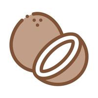 Noce di cocco Noce icona vettore schema illustrazione