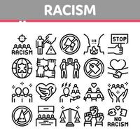 razzismo discriminazione collezione icone impostato vettore
