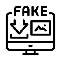 scaricamento falso video icona vettore schema illustrazione