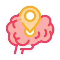 demenza cervello Posizione GPS cartello icona vettore schema illustrazione