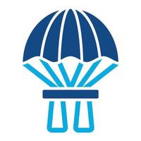 icona a due colori del glifo del paracadute vettore