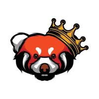 nuovo rosso panda corona design vettore