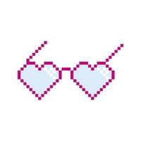 cuore occhiali da sole icona, pixel arte design. vettore