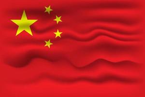 agitando bandiera di il nazione Cina. vettore illustrazione.