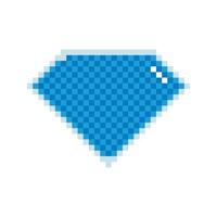 diamante pietra preziosa pixel arte vettore icona.