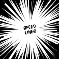 manga velocità Linee vettore. grunge raggio illustrazione. nero e bianca. spazio per testo. comico velocità radiale sfondo vettore