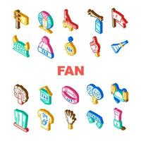 sport fan sostenitore Accessori icone impostato vettore